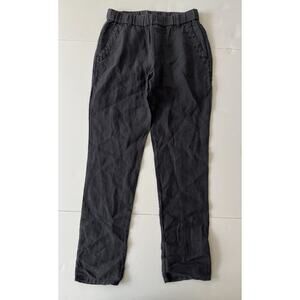 Standard James Perse Women 0 Charcoal Black Linen Pull On Pockets Lightweight